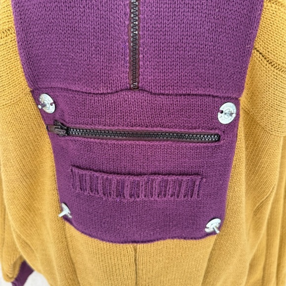 Vintage Rhyner Designs St. Andrews Golf Mustard Yellow/Purple Sweater Size M - Picture 3 of 7